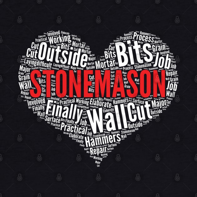 Stonemason Heart Shape Word Cloud Design print by theodoros20